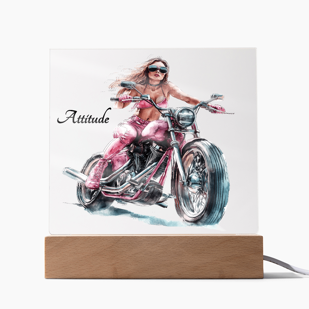 Attitude...Square Acrylic Night Light Plaque