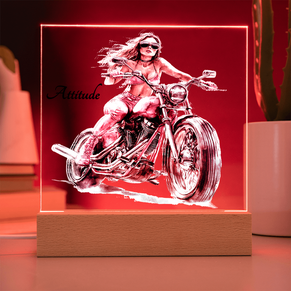 Attitude...Square Acrylic Night Light Plaque