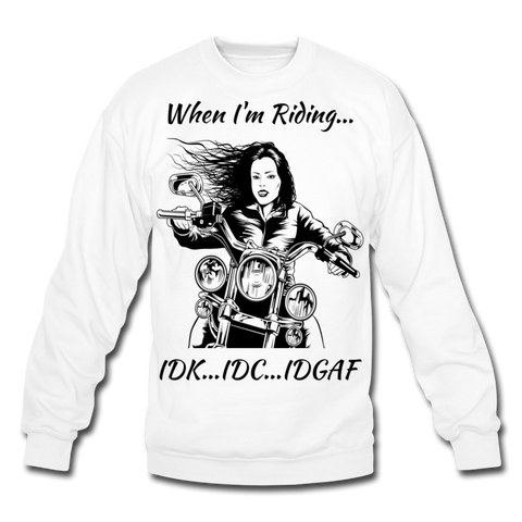 IDGAF~Unisex Crewneck Sweatshirt - white