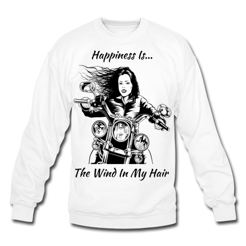 Happiness Is~Unisex Crewneck Sweatshirt - white