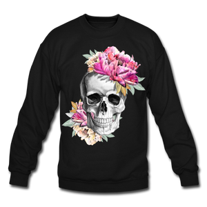Pink Skull ~ Crewneck Sweatshirt - black