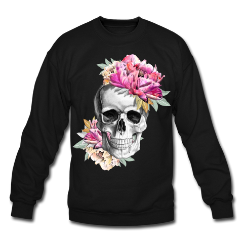 Pink Skull ~ Crewneck Sweatshirt - black