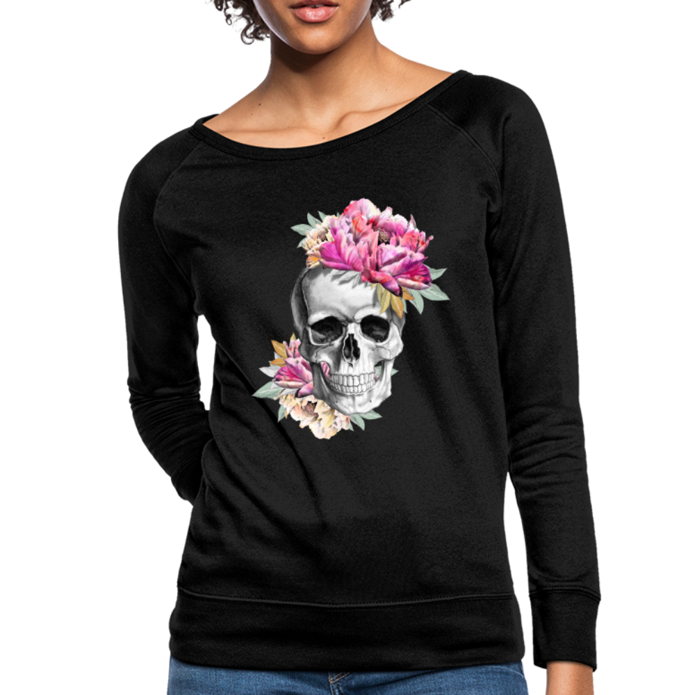 Pink Skull ~ Women’s Crewneck Sweatshirt - black