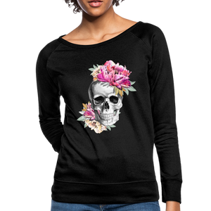 Pink Skull ~ Women’s Crewneck Sweatshirt - black