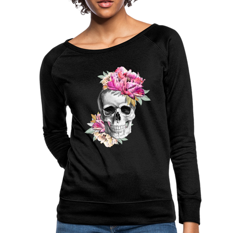 Pink Skull ~ Women’s Crewneck Sweatshirt - black