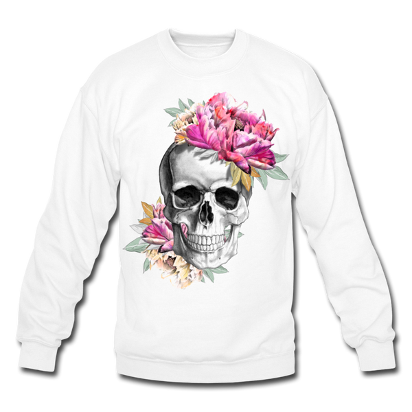 Pink Skull ~ Crewneck Sweatshirt - white