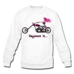 Happiness Is - Pink Hair - Crewneck Sweatshirt - white