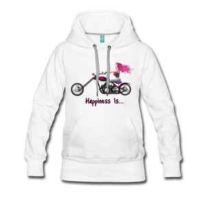 Happiness Is ~ Pink Hair ~ Women’s Premium Hoodie - white