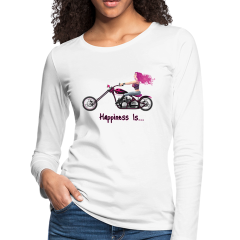 Happiness Is ~ Pink Hair ~ Women's Premium Long Sleeve T-Shirt - white